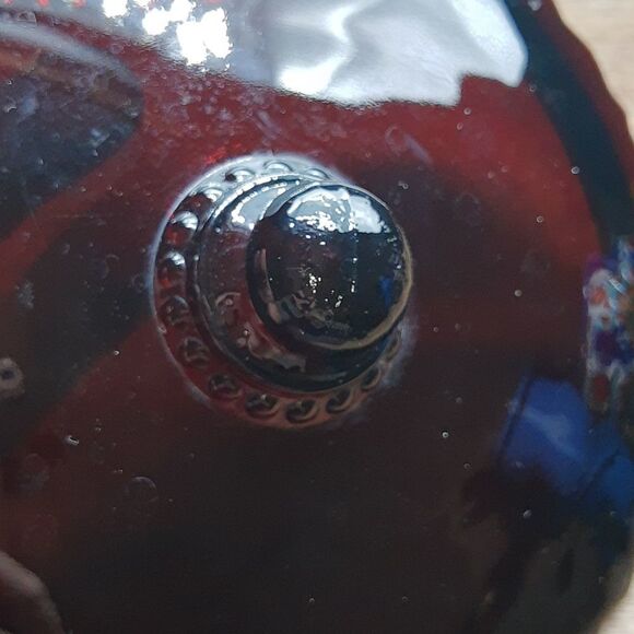 Candy Bowl Dish ruby red clear bottom with red top vintage - Picture 5 of 8